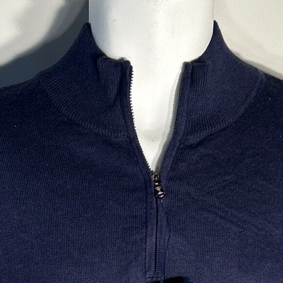 Chap's NWT SZ XXL Mens Navy Stripe 1/4 Zip Sweater Preppy Old Money Office - Picture 4 of 11